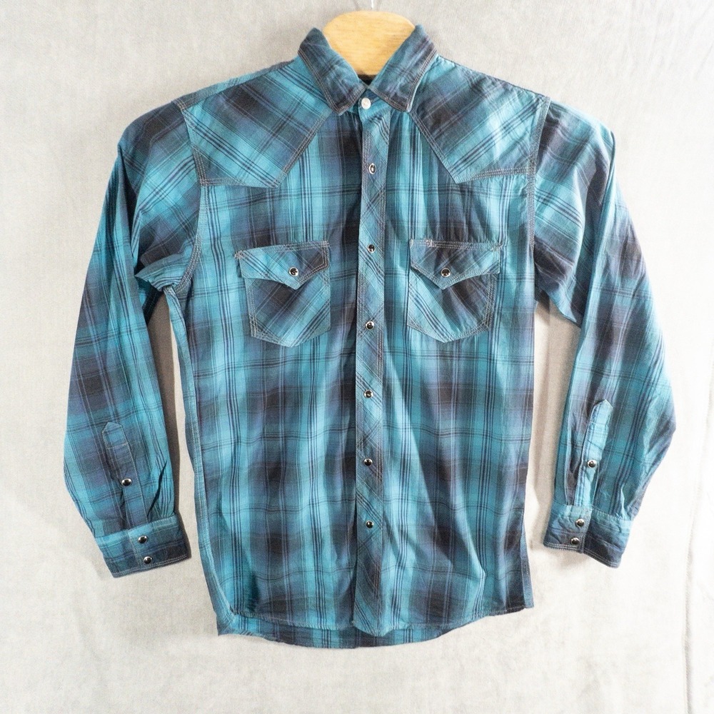Pintlar Western Pearl Snap Shirt Mens Medium Rodeo Ranchwear Country Long Sleeve
